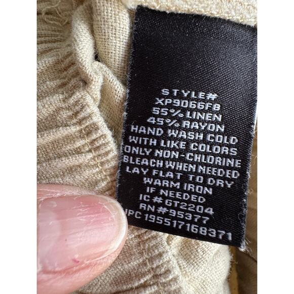 Anthropologie Social Standard Linen Blend Drawstring Pants EUC S Flax Color - Picture 4 of 9